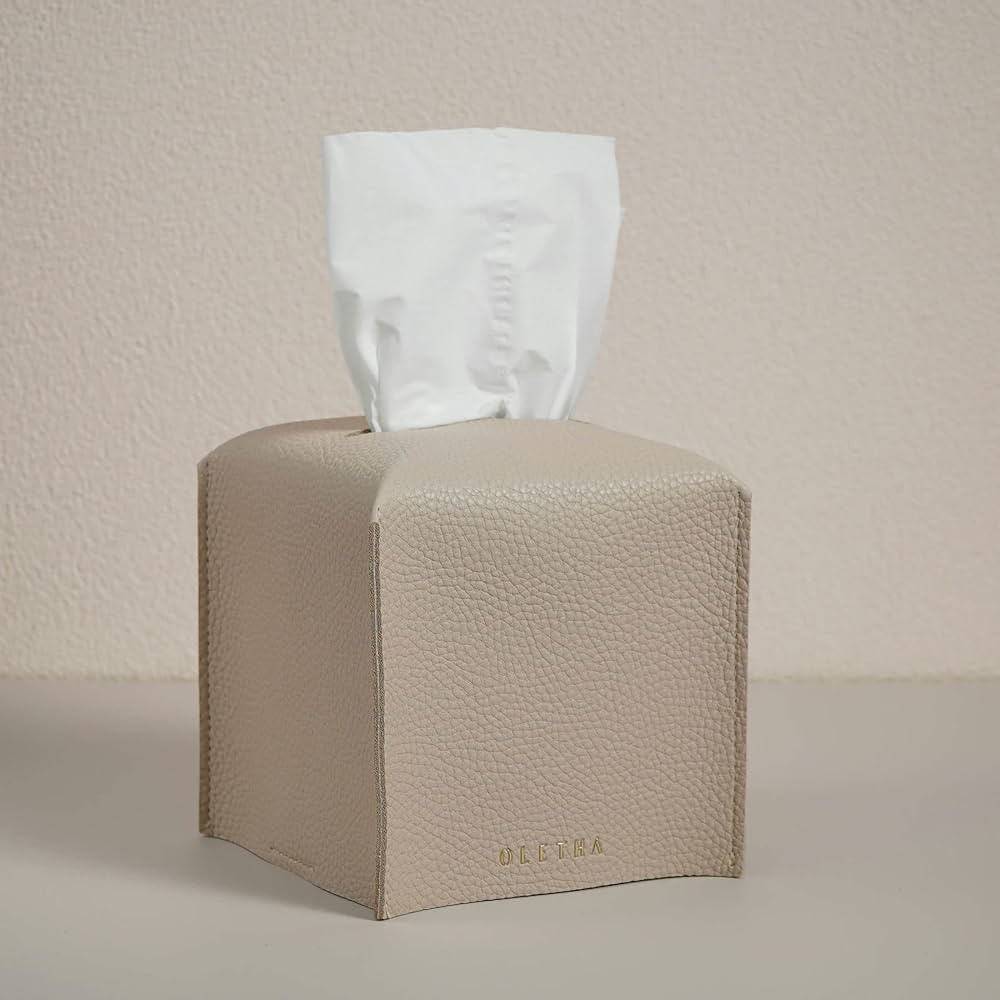 OLETHA Square Tissue Box Cover - Aesthetic Desk Decor for Room, Home & Office - Tissues Cube Boxe... | Amazon (US)