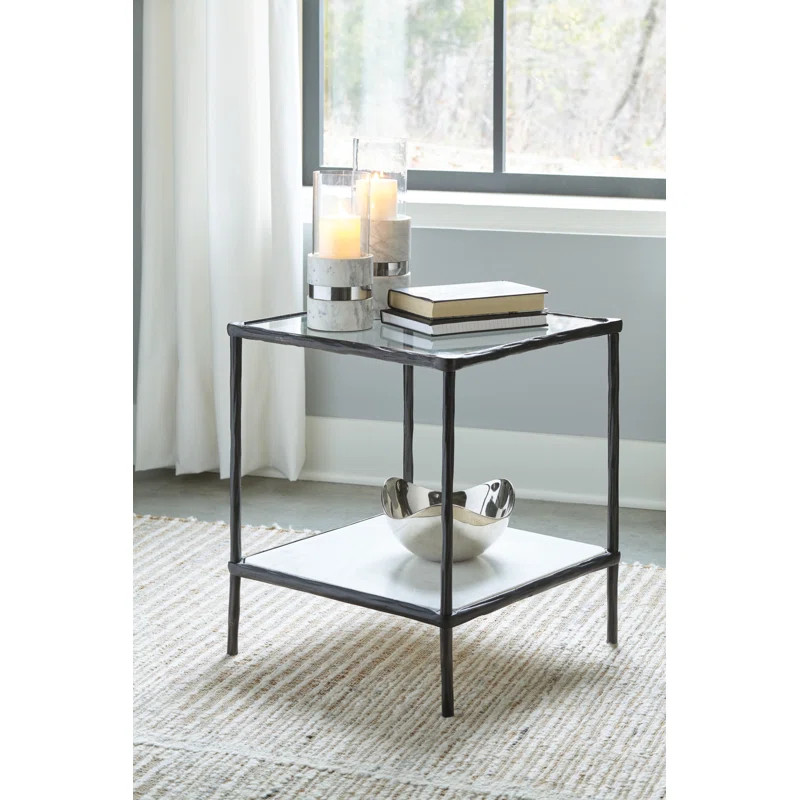 Ryandale 24.88'' Tall Glass End Table | Wayfair North America