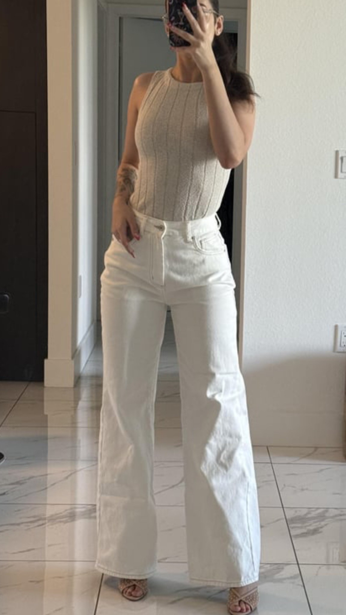 Light neutrals for summer. Jeans are the Lola Wide Leg from White Fox Boutique

#LTKWorkwear
