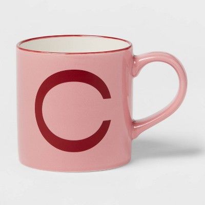 16oz Stoneware Monogram Mug 'C' Pink - Opalhouse™ | Target