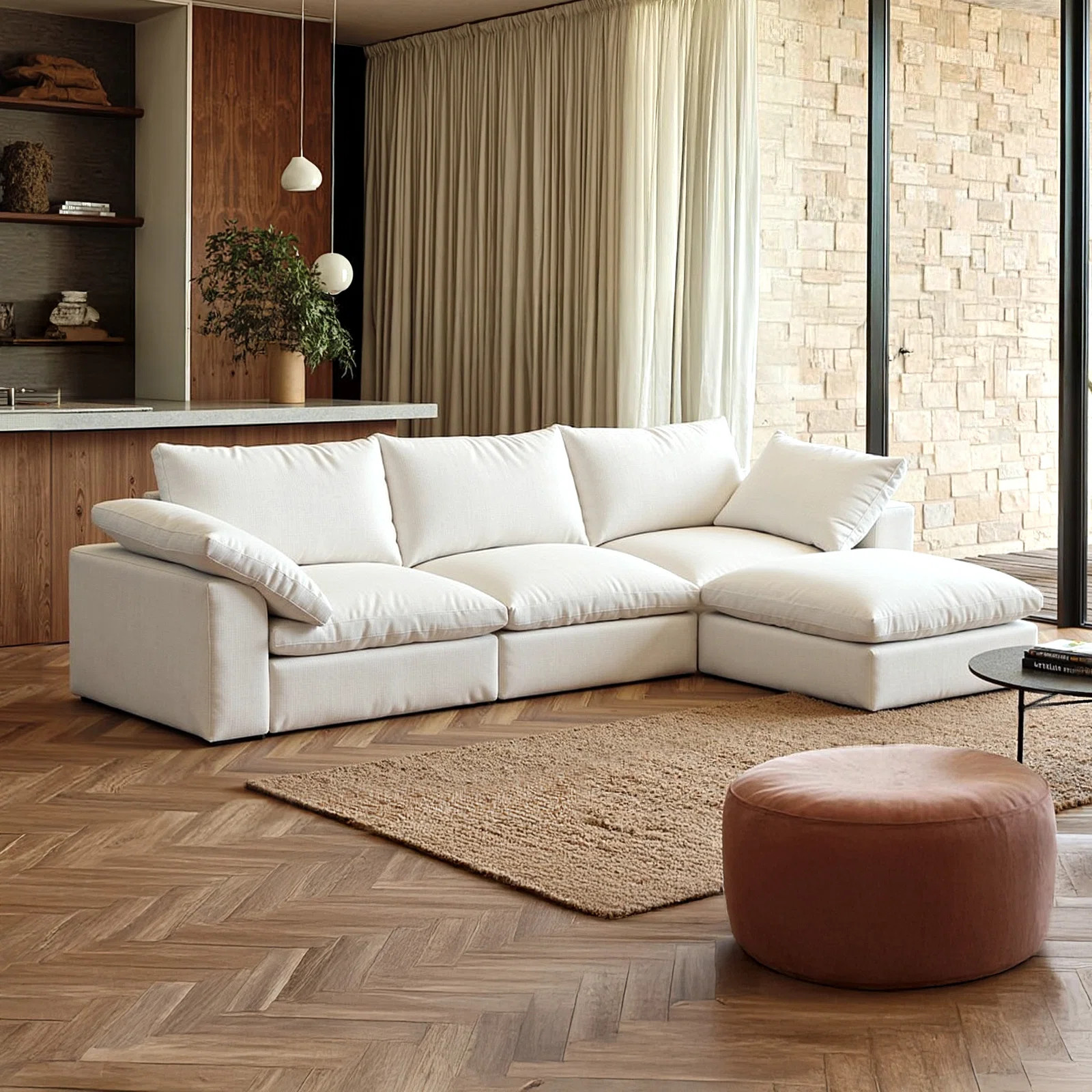 Hokku Designs 110.2" Sectional Sofa Comfy Cloud Couch For Living Room Modern Sofa Sleeper Deep Co... | Wayfair North America