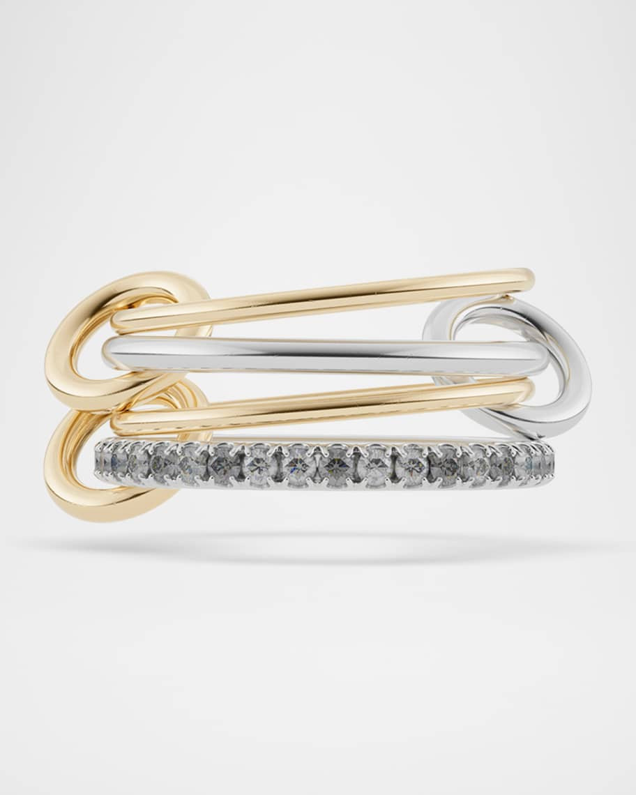 Spinelli Kilcollin x HOORSENBUHS 18K Yellow Gold and Sterling Silver Pisces Diamond Link Stacked... | Neiman Marcus