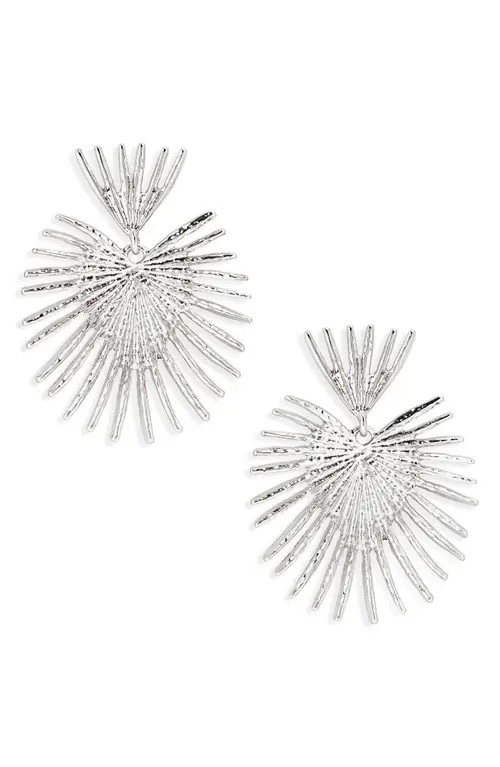 Kenneth Jay Lane Fan Drop Earrings in Silver at Nordstrom | Nordstrom