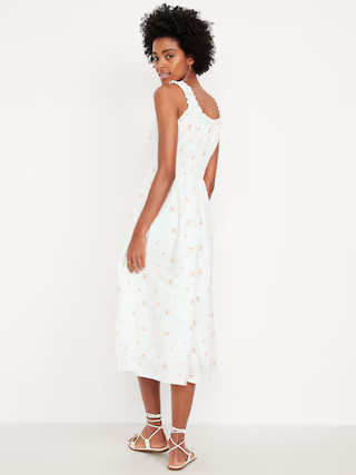 Fit & Flare Sleeveless Midi Dress | Old Navy (US)