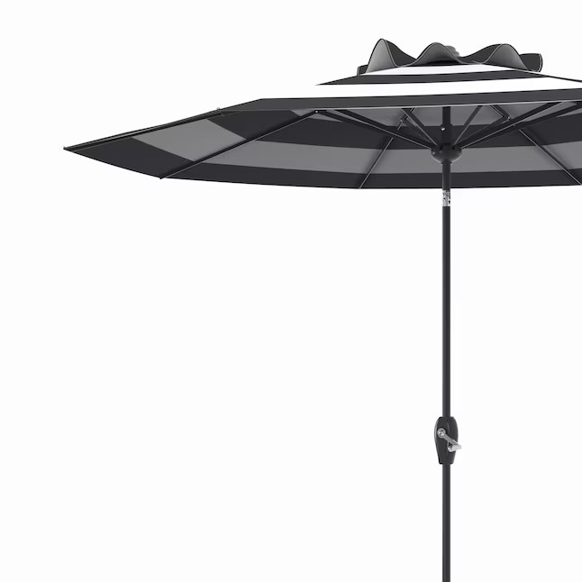 allen + roth 9-ft Aluminum Black Auto-tilt Market Patio Umbrella | Lowe's