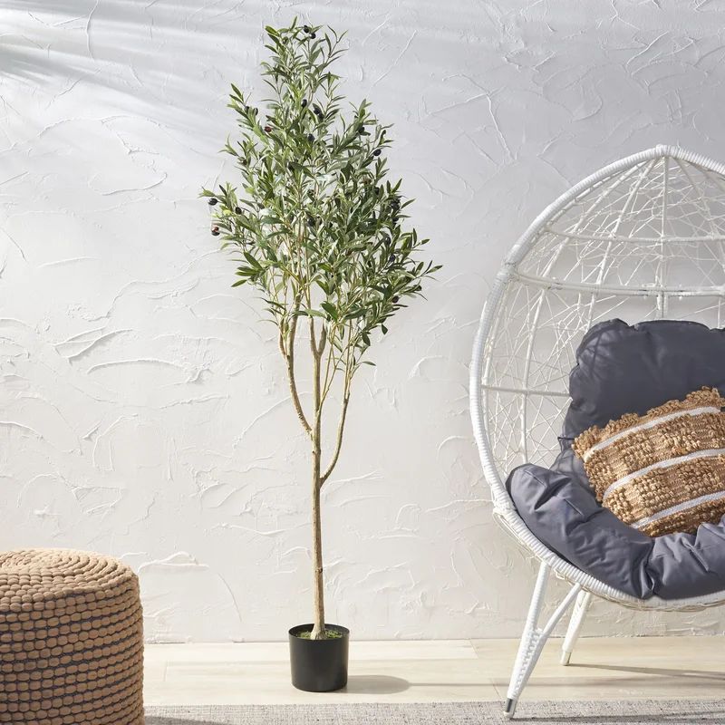 Aarav Artificial Olive Tree in Pot | Wayfair North America