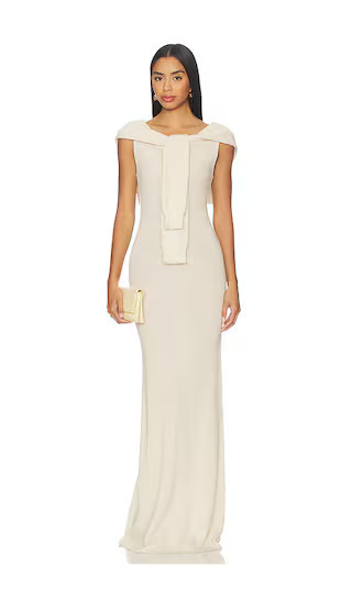 Aya Muse Vao Maxi Dress in Beige. - size XS | Revolve Clothing (Global)