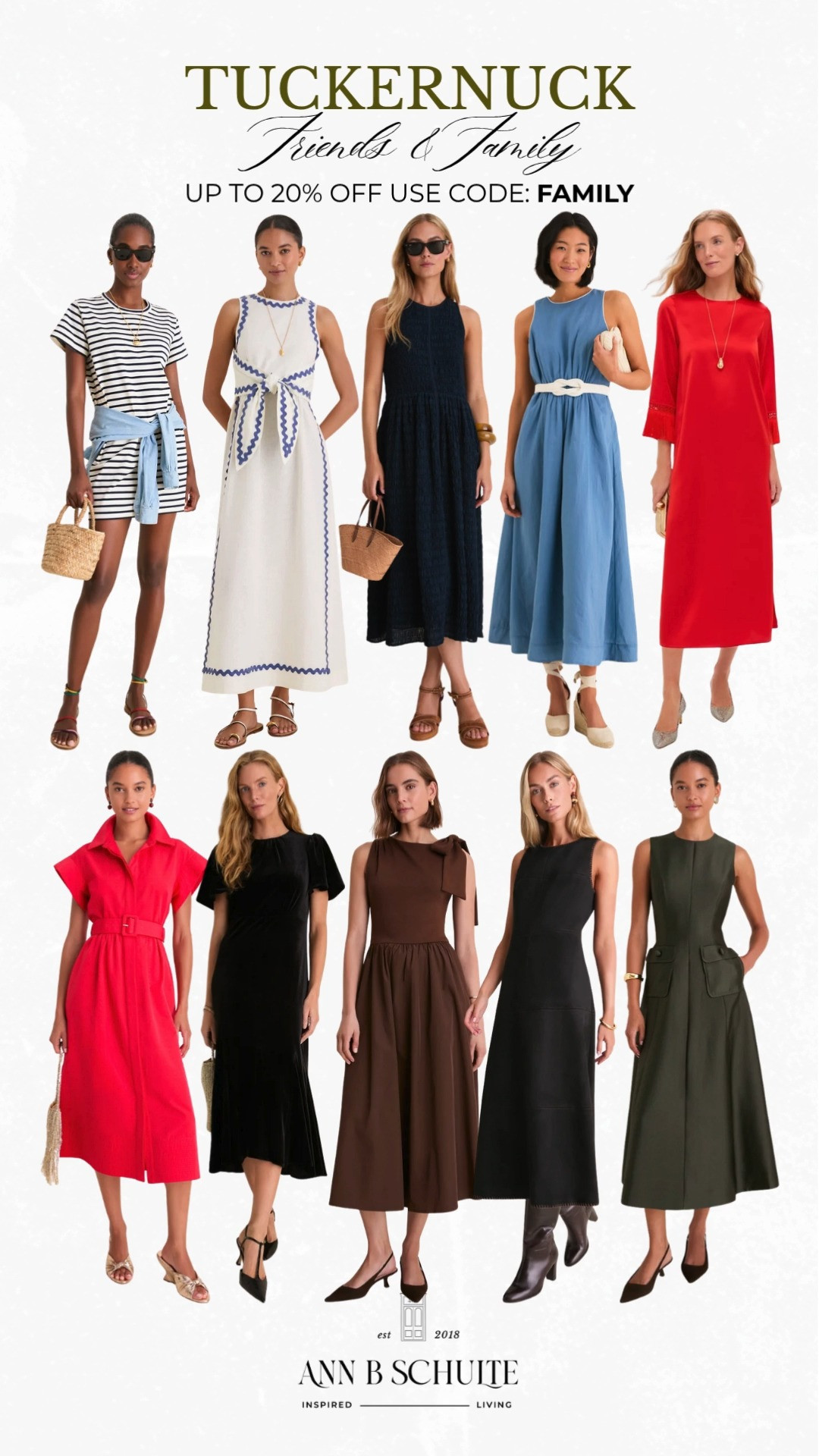 Tuckernuck Friends & Family is the perfect excuse to refresh the fall wardrobe with timeless dresses and polished everyday styles. Enjoy up to 20% off with code FAMILY on everything from classic shirt dresses and elegant midi silhouettes to rich fall colors and versatile neutrals. These pieces are easy to dress up or down and bring that effortless, elevated feel to seasonal outfits.🍂🛍️🤎

#Tuckernuck #TuckernuckSale #FriendsAndFamily #FallFashion #FallDresses #FallStyle #FallWardrobe #AutumnFashion #MidiDresses #ClassicStyle 

 #LTKootd #LTKSaleAlert