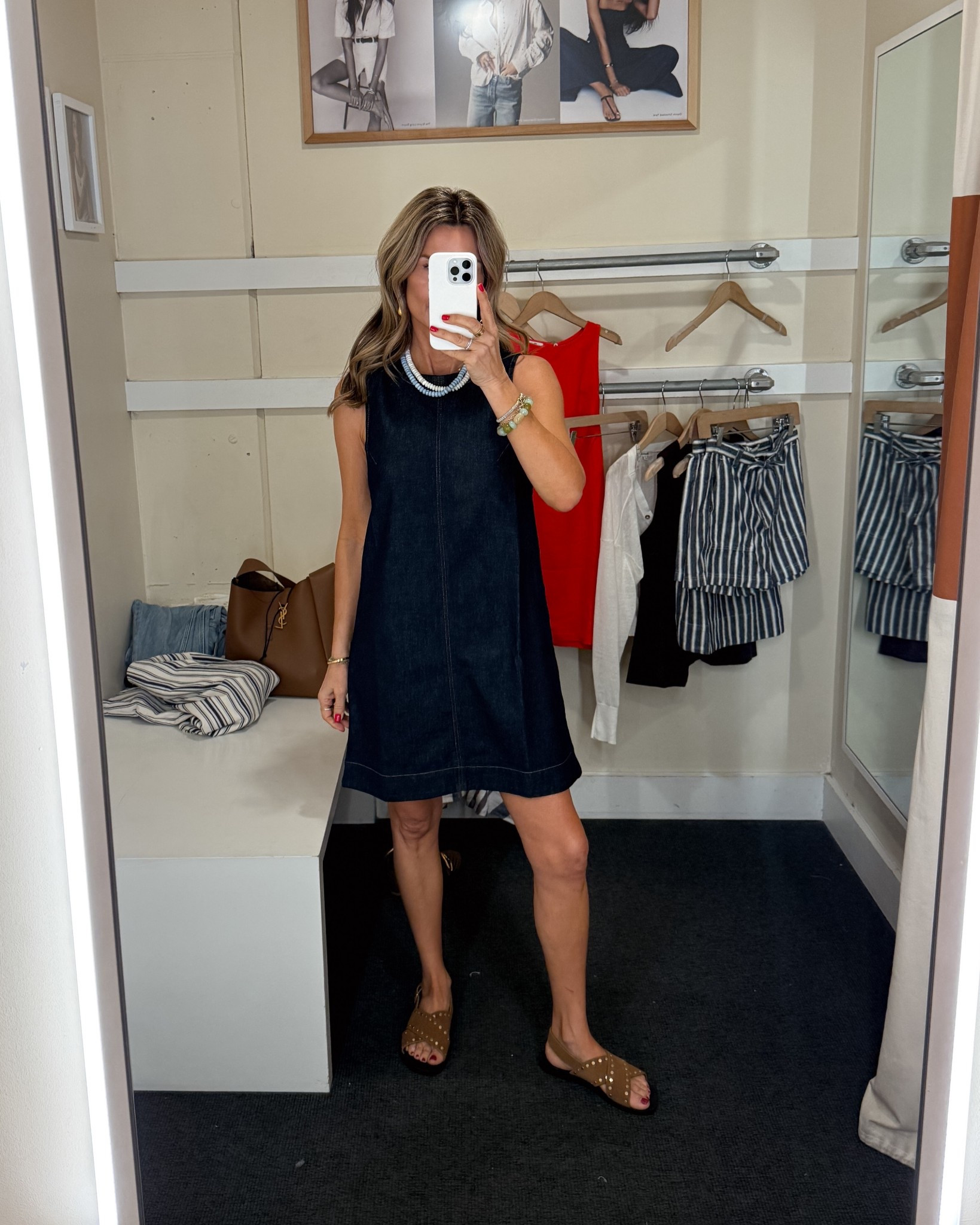 denim boxy dress in essex wash Denim Boxy Shirtdress in Demarco Wash