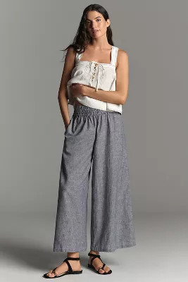 The Somerset Pull-On Pants: Striped Linen Blend Edition | Anthropologie (US)