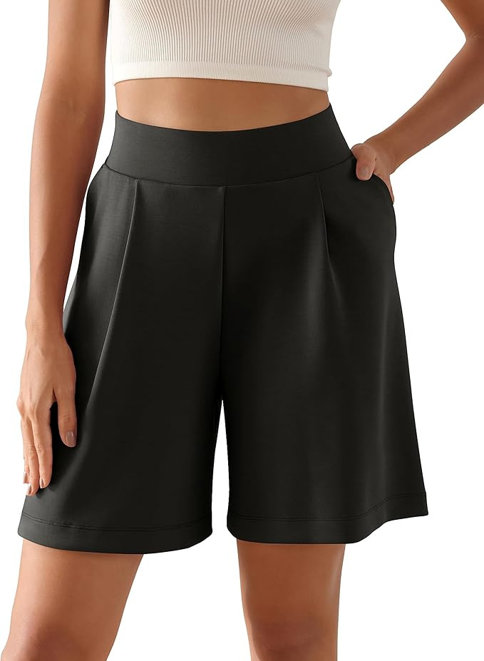 ODODOS Modal Soft Wide Leg Shorts for Women High Waist Casual Relaxed Shorts with Pockets-Inseam ... | Amazon (US)