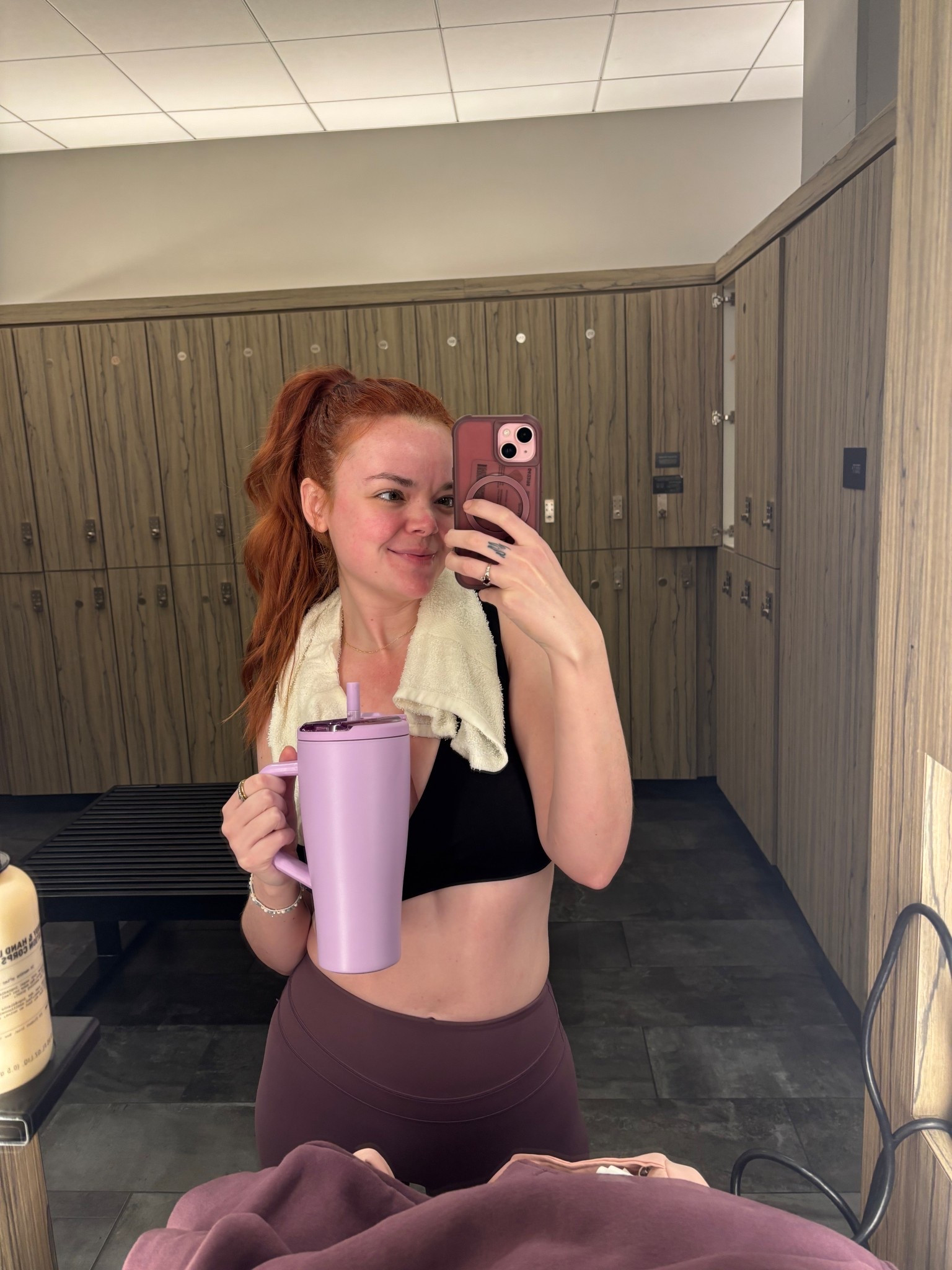 Gym OOTD 💜 wearing size S in the bottoms and top 

#LTKfitnessgoals #LTKActive #LTKootd