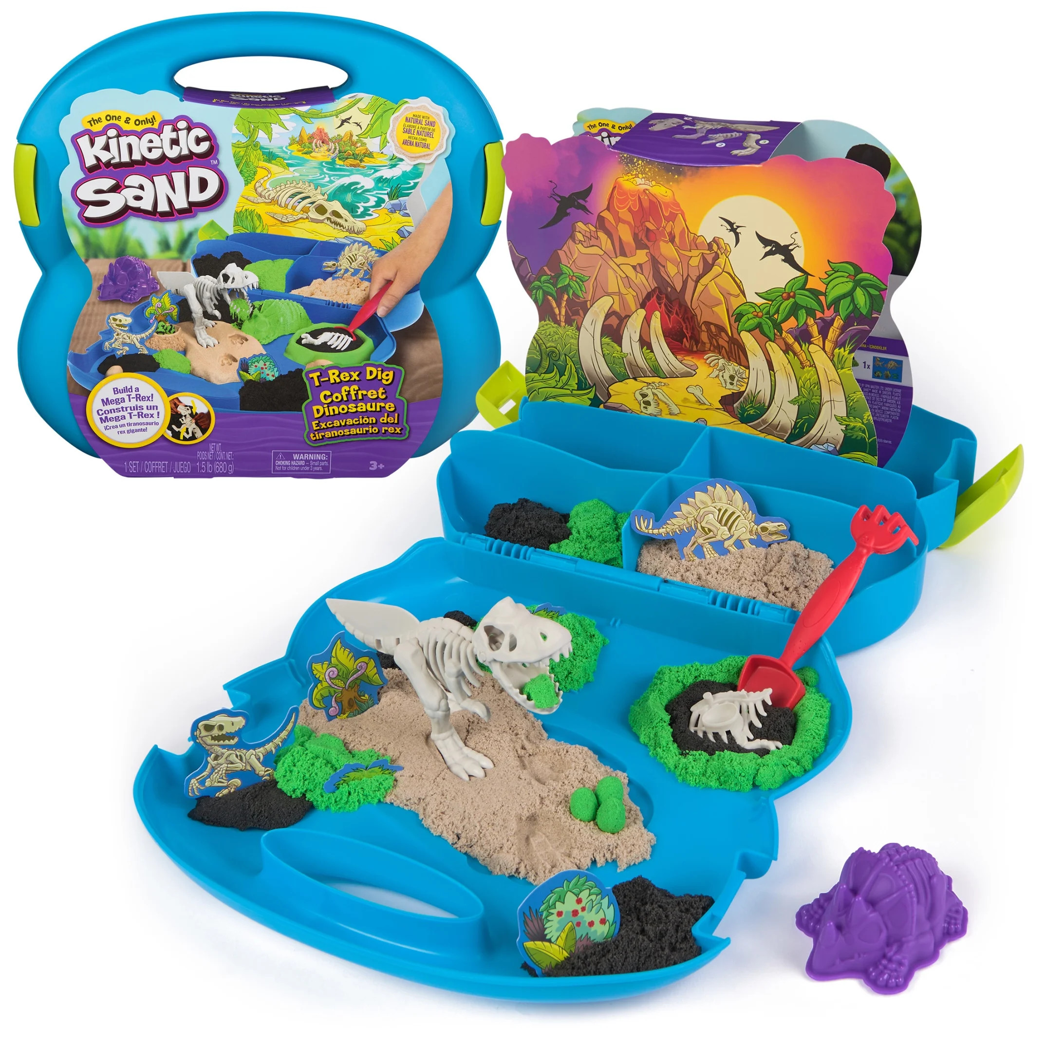 Kinetic Sand, T-Rex Dig Set with 1.5lbs Play Sand & Tools | Walmart (US)