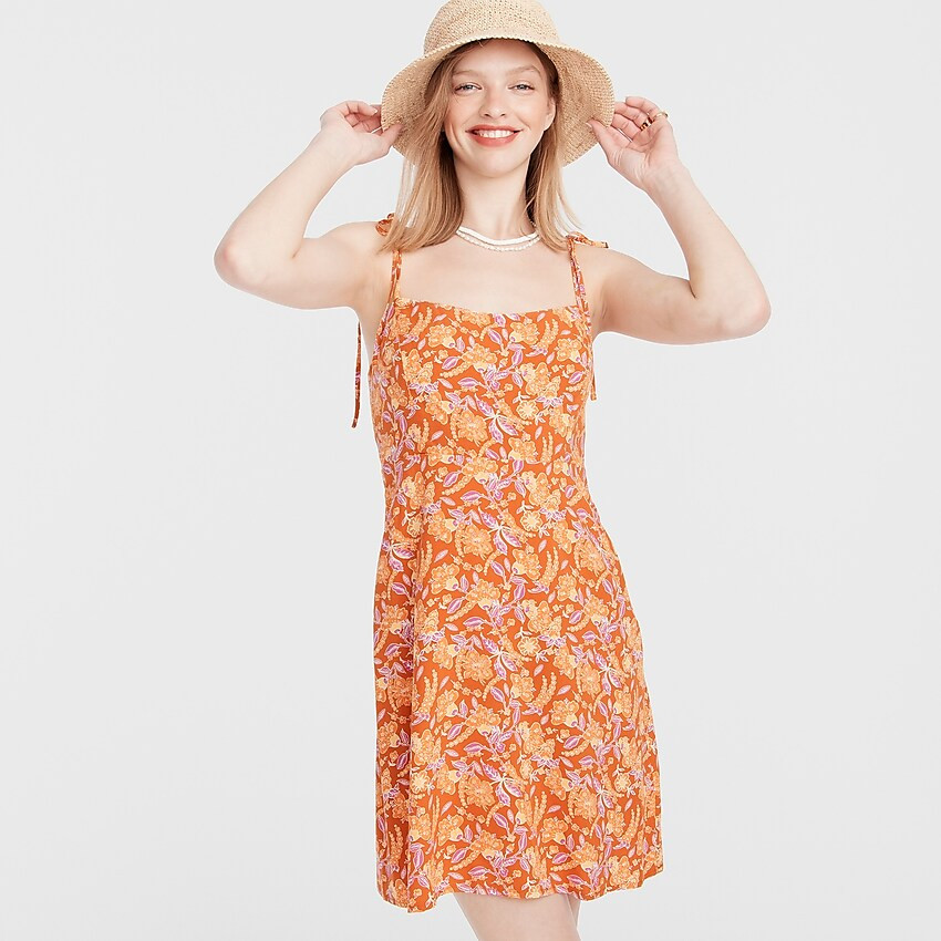 Kauai tie-strap mini dress in painted block print | J. Crew US