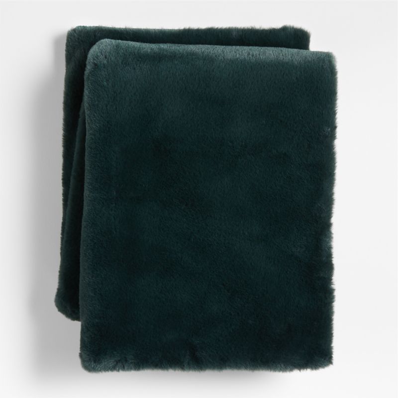 Spruce Green Faux Fur Baby Stroller Blanket + Reviews | Crate & Kids | Crate & Barrel