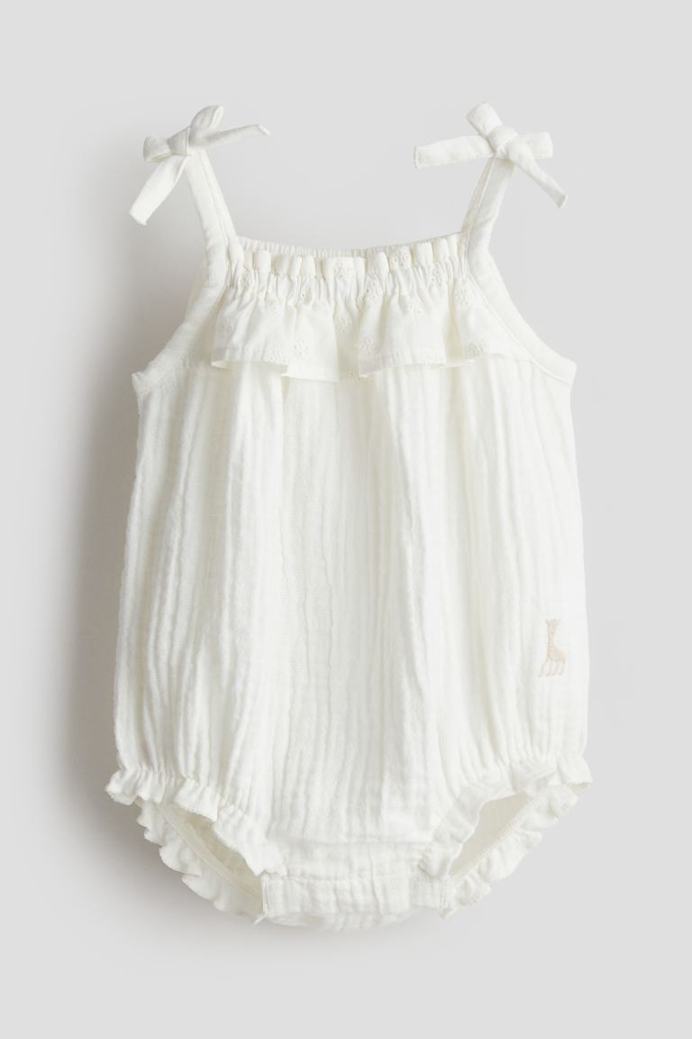 Muslin Romper Suit - White/Sophie la girafe - Kids | H&M US | H&M (US + CA)