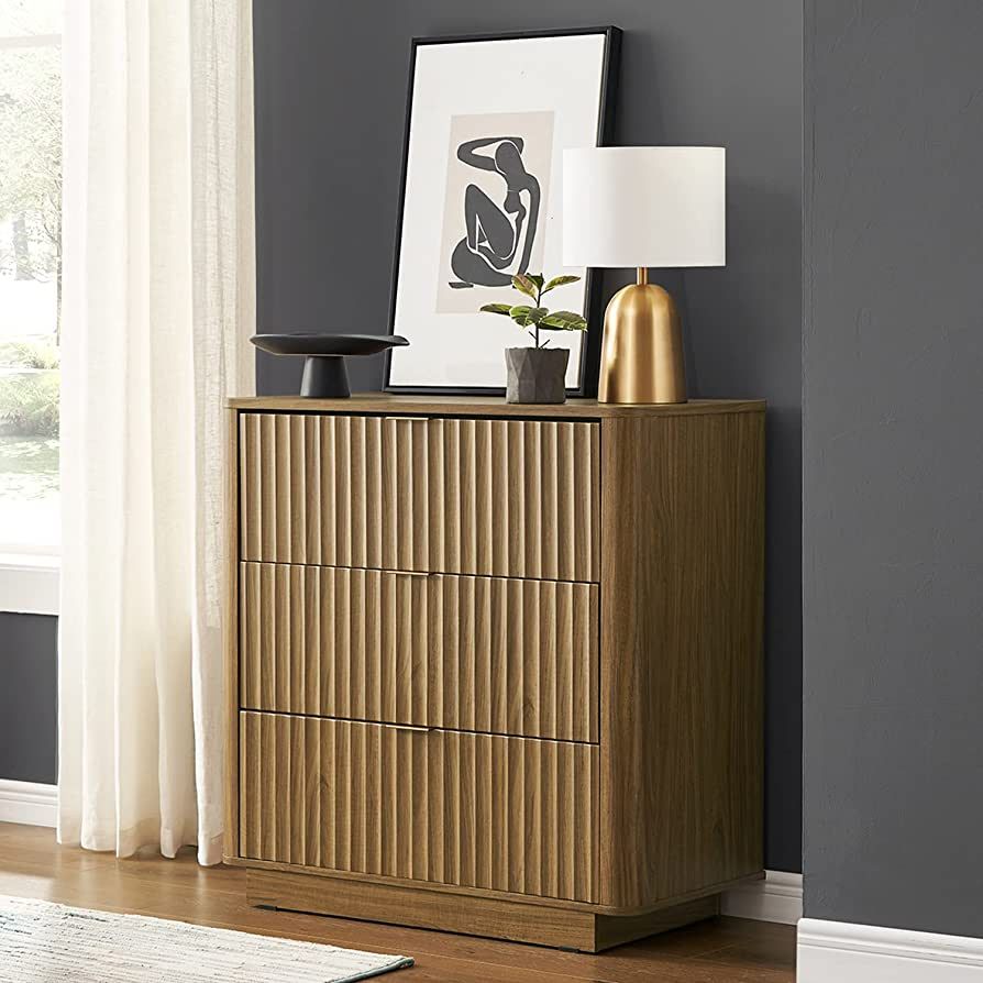 mopio Brooklyn Mid-Century Modern Dresser/Credenza, Waveform Panel with Sleek Curved Profile with... | Amazon (US)