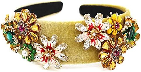 Fashion Flower Pearls Crystal Headband,Wide Hair Hoop for Women,Hair Accessories Head Band Headwe... | Amazon (US)