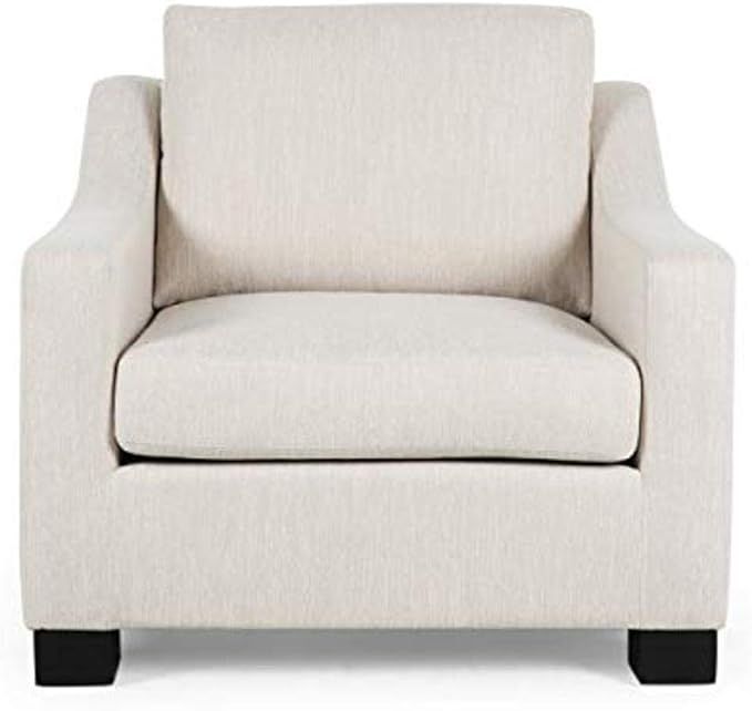 Christopher Knight Home Wesley Contemporary Fabric Club Chair, Beige, Dark Brown 33.5D x 33.75W x... | Amazon (US)