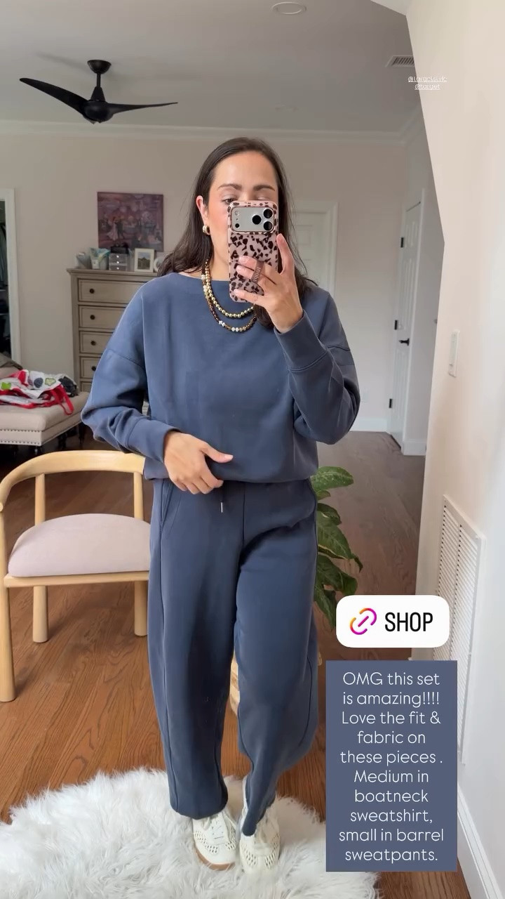 OMG this set is amazing!!!! Love the fit & fabric on these pieces . Medium in boatneck sweatshirt, small in barrel sweatpants.  @targetstyle @target