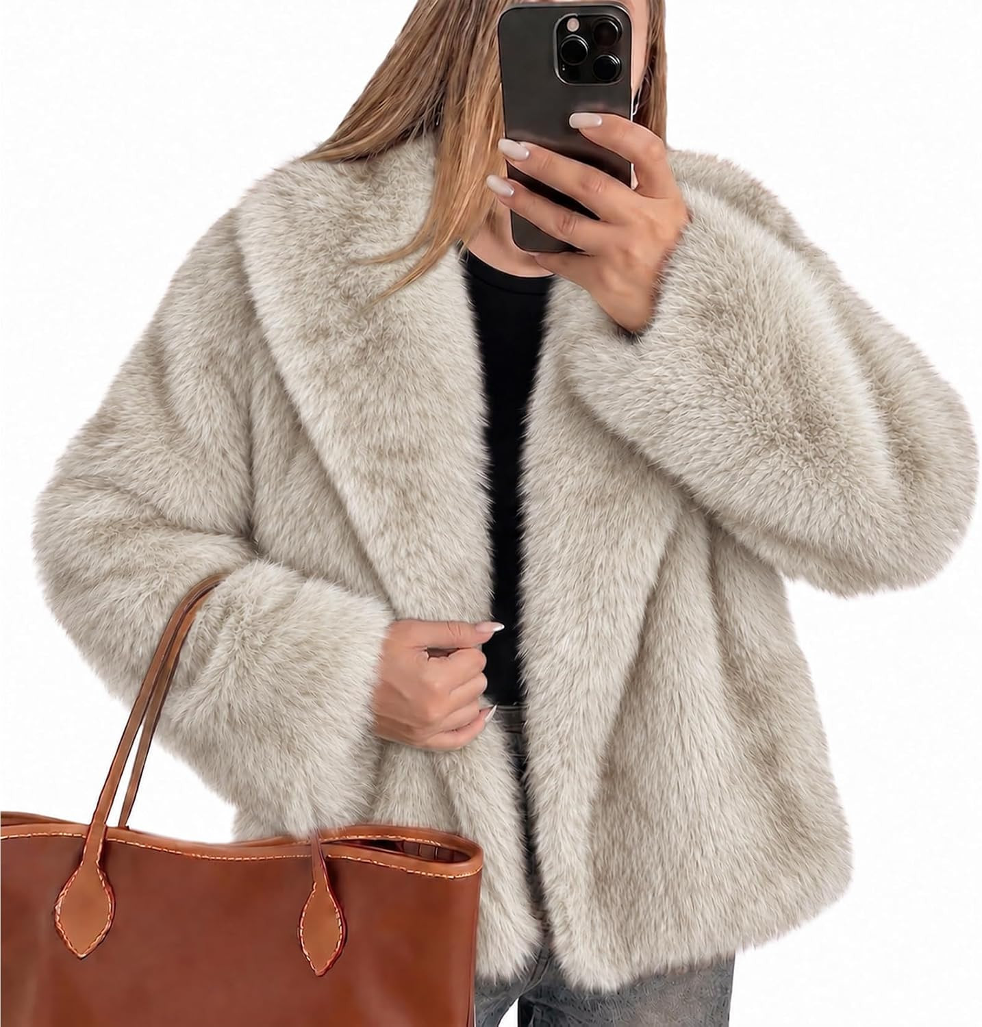 Sipaya Womens Faux Fur Jacket Fluffy Furry Coat Long Sleeve Winter Outwear | Amazon (US)