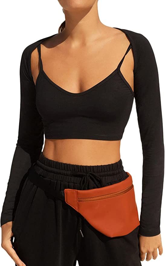 Verdusa Women's Long Sleeve Open Front Bolero Shrug Crop Top Cardigan | Amazon (US)