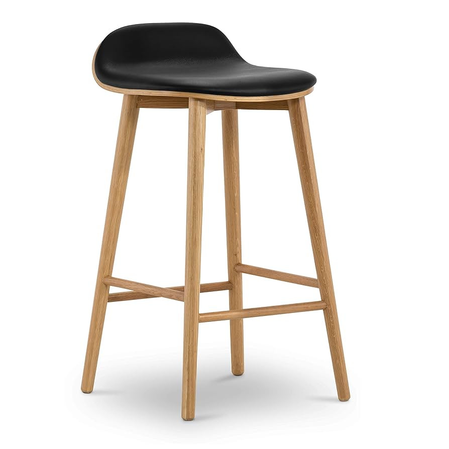 POLY & BARK Notello Leather Counter Stool in Oak | Amazon (US)