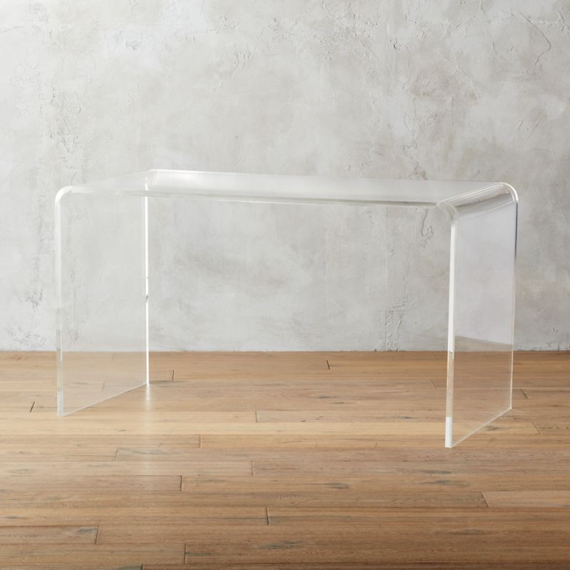 Peekaboo Acrylic Desk + Reviews | CB2 | CB2