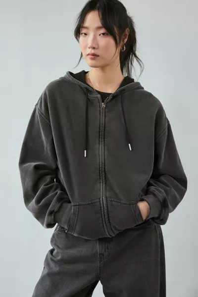 BDG Dusty Oversized Zip Up Hoodie Sweatshirt | Urban Outfitters (US and RoW)