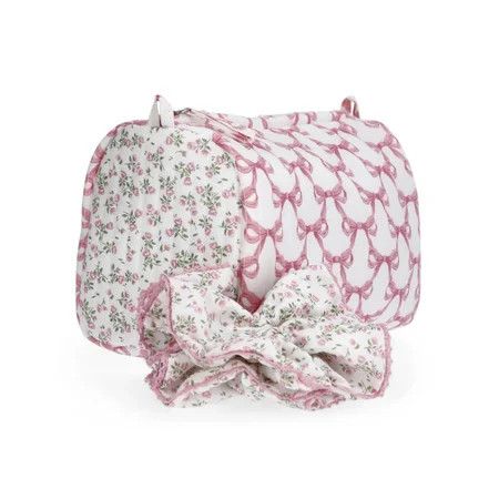 2026 Quilted Pouch and Hair Scrunchie Set for Women, Lightweight Tote Bag, Quilted Pouch for Travel,Pink Jubilee Bow/Floral | Walmart (US)