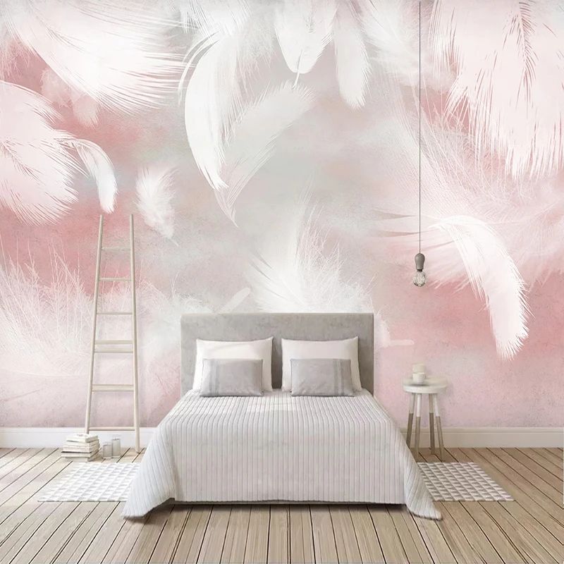 7.82US $ 50% OFF|Custom 3D Photo Wallpaper Modern Abstract Feather Art Wall Painting Waterproof C... | AliExpress (US)