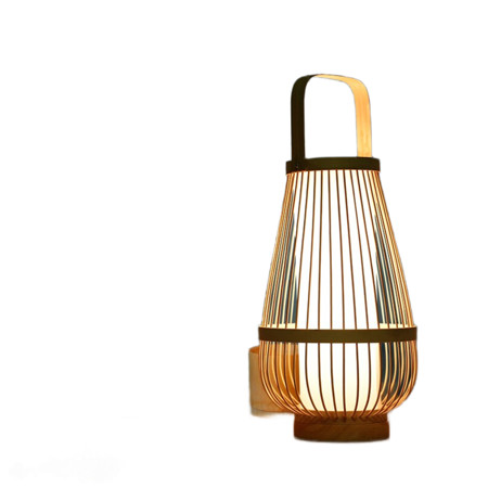 led table desk lamp Handmade bamboo weaving Study night light bedroom cozy tatami tatami zen bedside | Walmart (US)