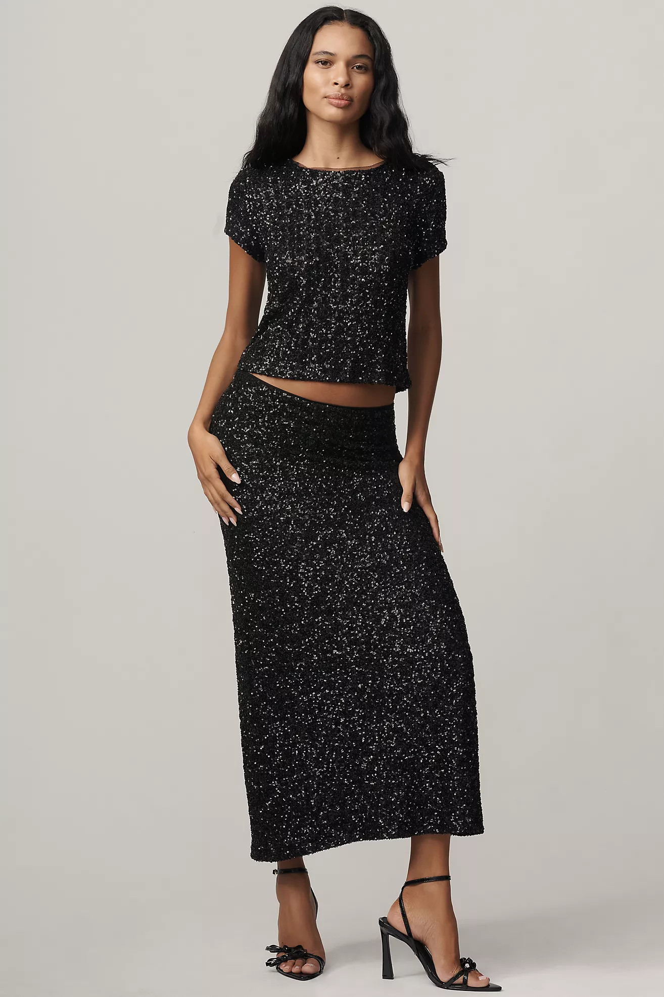 The Tilda Maxi Slip Skirt: Sequin Edition | Anthropologie (US)