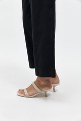 Double Strap Shearling Heel - Ecru | St. Agni