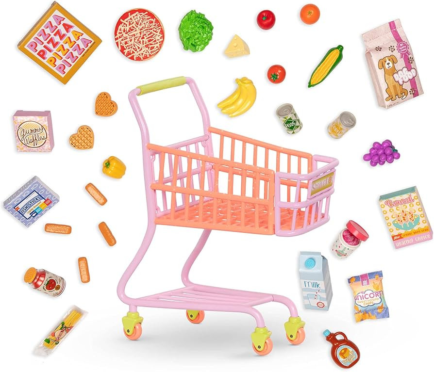 Glitter Girls – Rolling Shopping Cart Playset – 29+ Grocery Accessories – Play Food Pizza, ... | Amazon (CA)