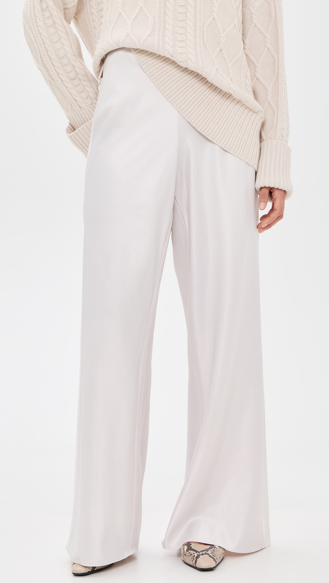 Splendid Splendid x CJ Satin Pants Porcelain S | Shopbop
