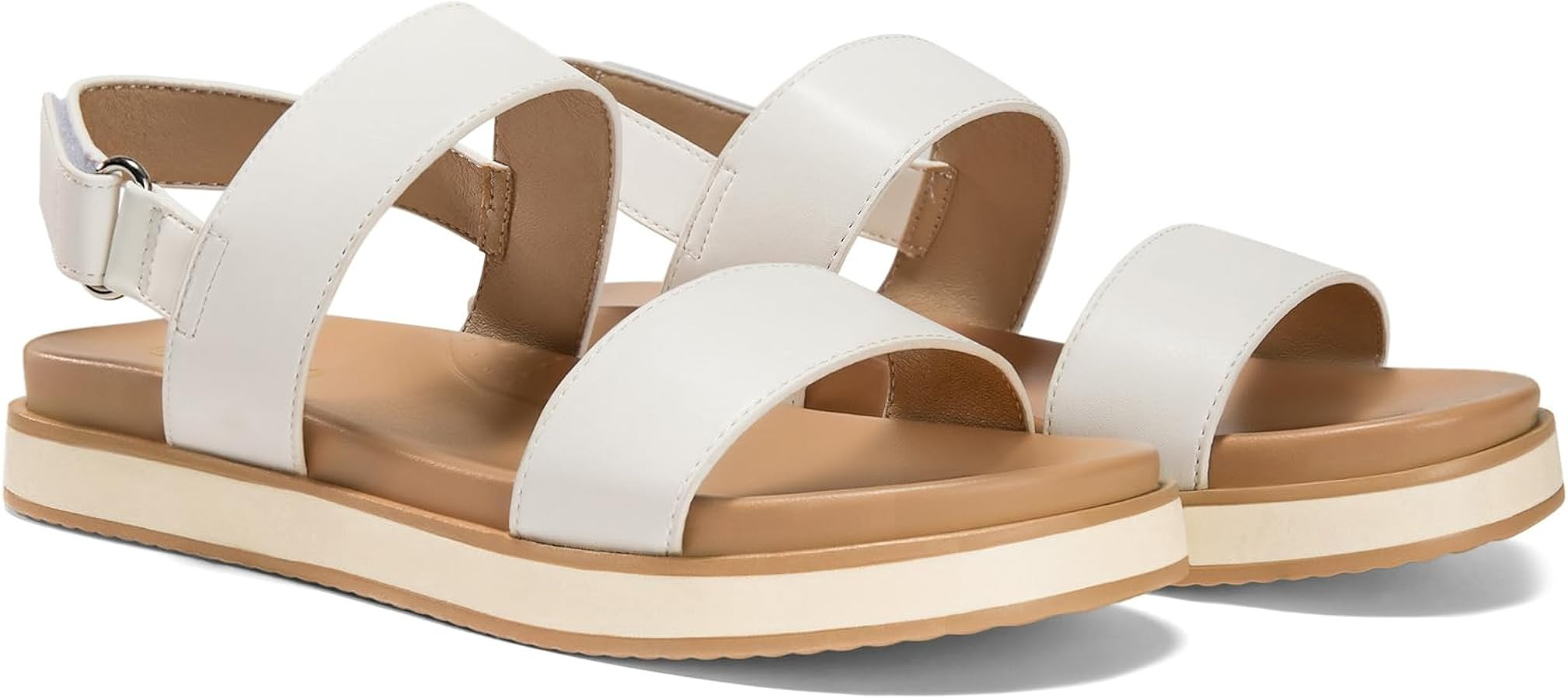 Amazon.com | Coutgo Womens Flat Sandals Comfortable Support Adjustable Double Strap Lightweight S... | Amazon (US)