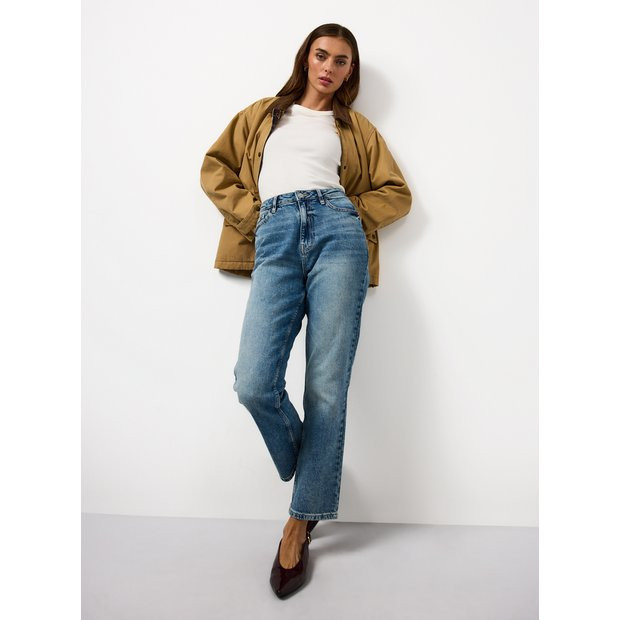 Mid Rinse Stovepipe Straight Denim Jeans 10L | Tu Clothing