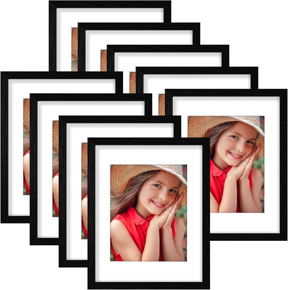 Vittanly 11x14 Picture Frames for Wall Set of 9, Display 8x10 Pictures with Mat or 11x14 without ... | Amazon (US)