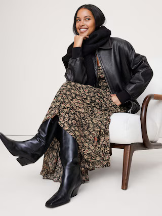 Georgette Puff-Sleeve Maxi Dress | Banana Republic (US)