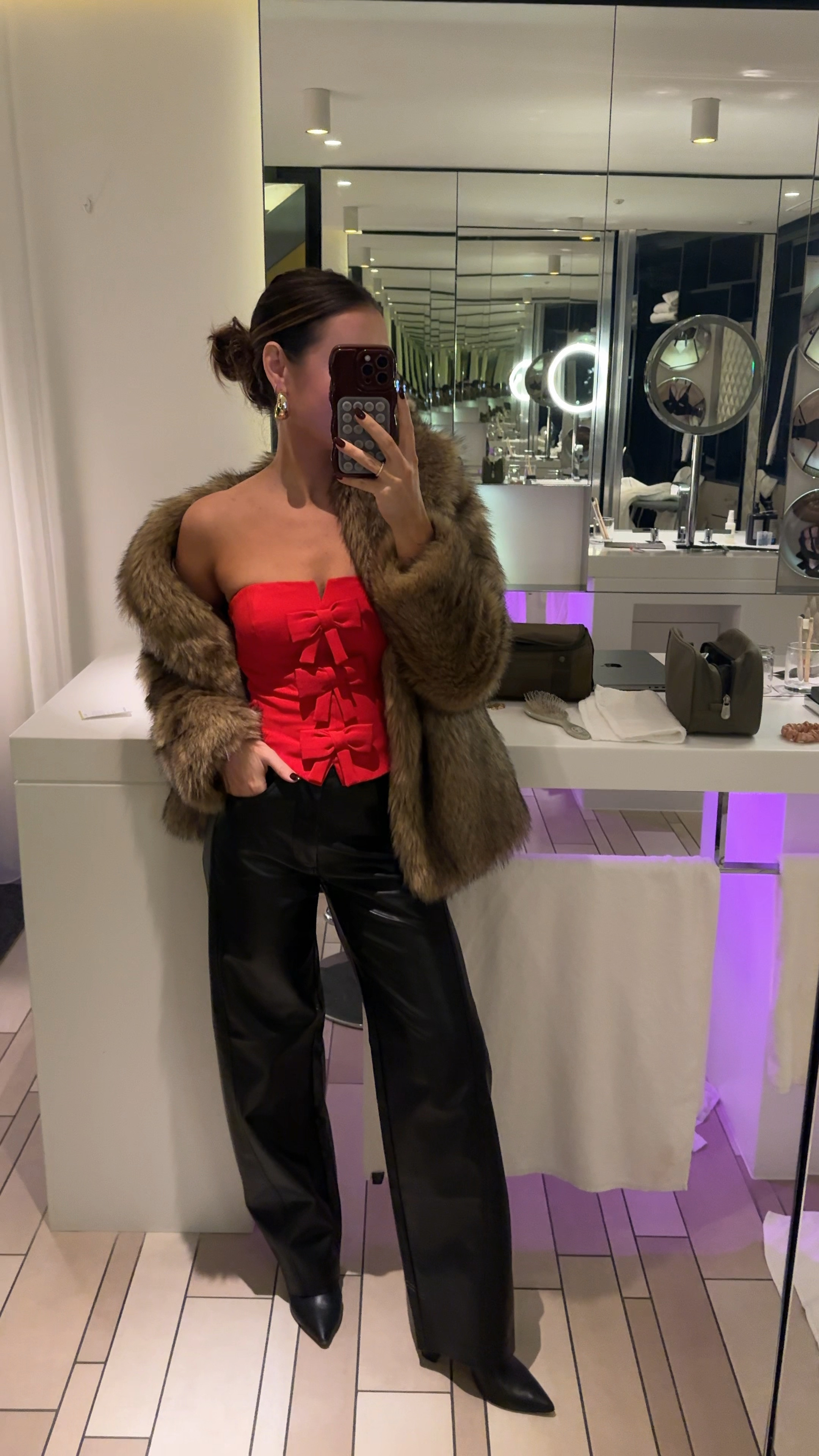 London going out outfit! Fun holiday look for holiday parties or a festive date night. Size down in the leather pants as they run big! Use code AFCHAMP for an extra 20% off the faux fur, vday, Valentine’s Day   #LTKHoliday

#LTKStyleTip