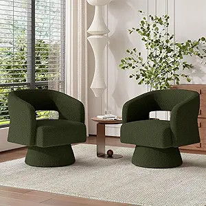 Swivel Barrel Accent Chair,Oversized Teddy Upholstered Round Swivel Chair,Modern Luxury 360 Degre... | Amazon (US)