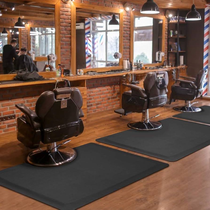 Salon mats for Hairstylist Standing Anti Fatigue 3'x4' Barber Shop Salon Floor Chair Mat - Black ... | Amazon (US)