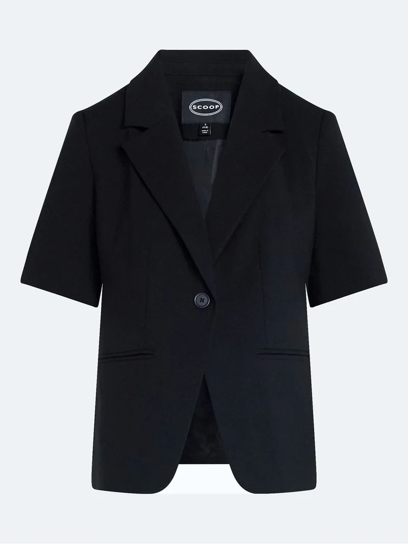 Scoop Women's and Women's Plus Short Sleeve Boxy Blazer, Sizes XS-4X | Walmart (US)