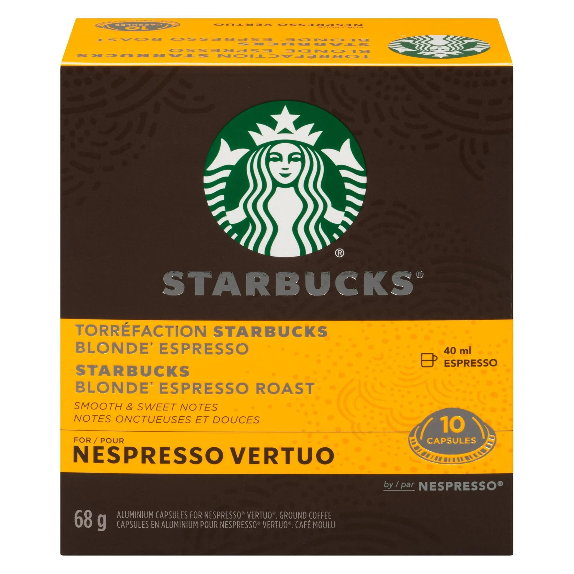 Starbucks Blonde Espresso Roast For Nespresso Vertuo, 68 g | Walmart (CA)