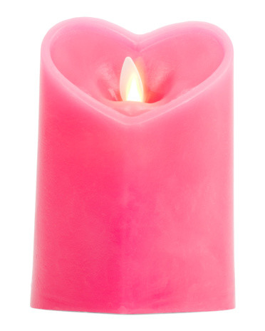 5in Smooth Heart Shaped Unscented Moving Flame Candle | TJ Maxx