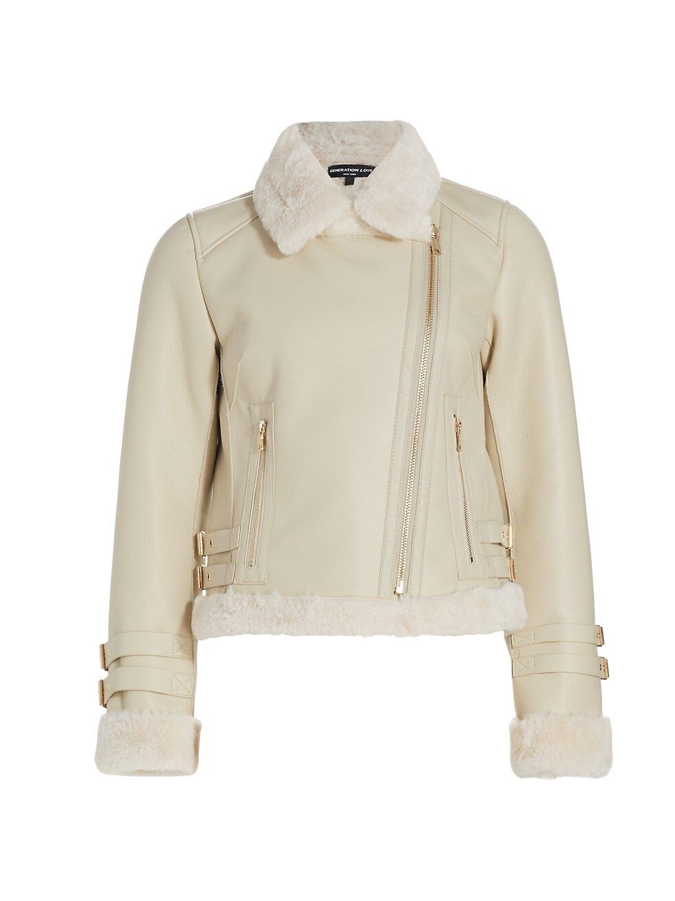 Dion Faux Shearling Moto Jacket | Saks Fifth Avenue