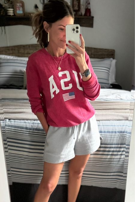 Comfy weekend outfit
Sweatshirt / medium 
Shorts / medium 

#LTKSeasonal