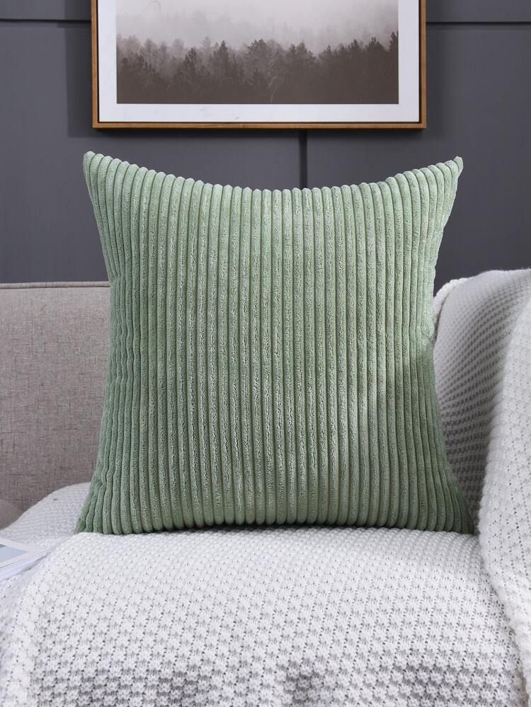 Plain Cushion Cover Without Filler, Green Simple Throw Pillow Case For Sofa | SHEIN