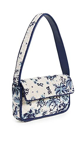 STAUD Women's Tommy Beaded Bag, Toile De Pup, Blue, Floral, Off White, One Size | Amazon (US)